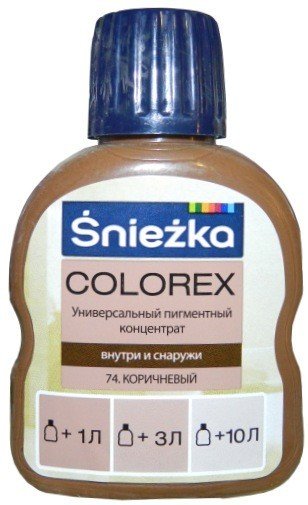 

Колеровочная краска Sniezka Colorex 0.1 л (№74, коричневый темный)