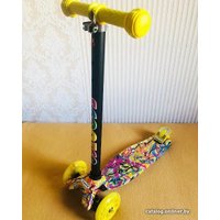 Трехколесный самокат Scooter Maxi 036Z (желтый принт)