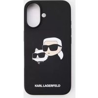 Чехол для телефона Lagerfeld Liquid Silicone NFT Karl & Choupette Heads (MagSafe) для iPhone 16 KLHMP16SSKCHPPLK