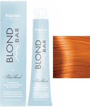 

Крем-краска для волос Kapous Professional Blond Bar с экстрактом жемчуга BB 04 корректор медный