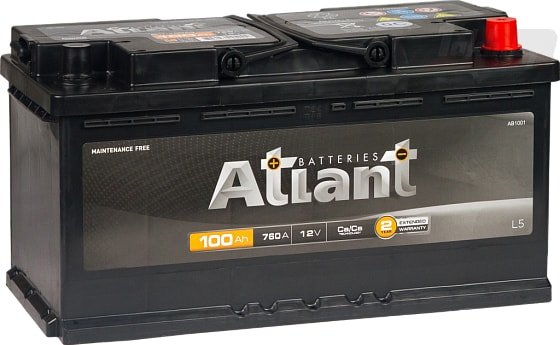 

Автомобильный аккумулятор Atlant Black R+ (100 А·ч)