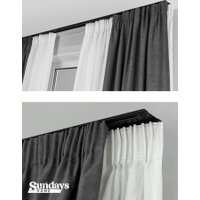 Карниз для штор Sundays Home D-6-P двухрядный (2м, составной, черный)