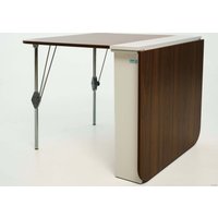 Стол-книга Stoloff Мечта 1600x850 (белый/орех, опоры складные, углы закругленные с роликами и ручками)