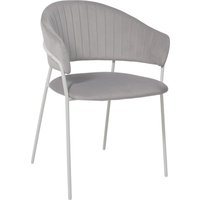 Стул с подлокотниками Алвест AV 433 (светло-серый бархат H-09/белый)