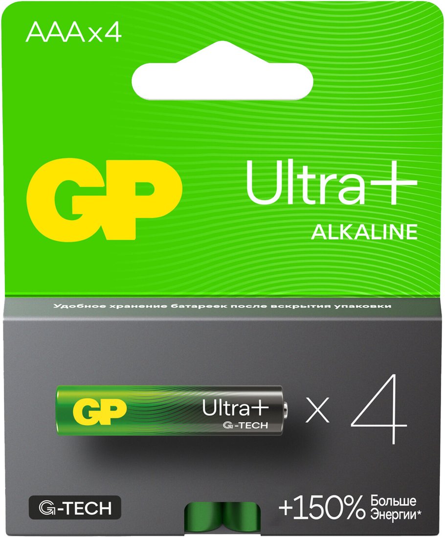 

Батарейка GP Ultra Plus Alkaline G-Tech AAA/LR03 24AUPA21-2CRSB4
