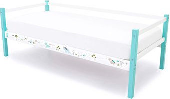 Кровать-тахта Бельмарко Svogen 1355 160x70 (мятный/белый, динозаврики)