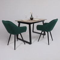 Кухонный стол Lepremo AV 1208 HPL+МДФ раздвижной 1200-1600x800 (дуб делано натуральный/черный)