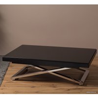 Стол-трансформер Levmar Shift V27/S79 (стекло черный/опоры нержавеющая сталь)