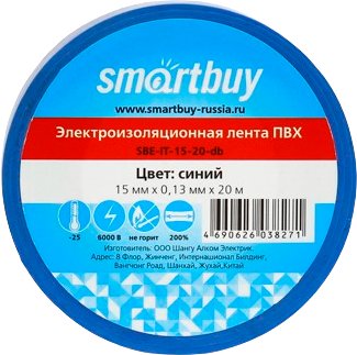 

Изолента SmartBuy SBE-IT-15-20-db 20м (синий)