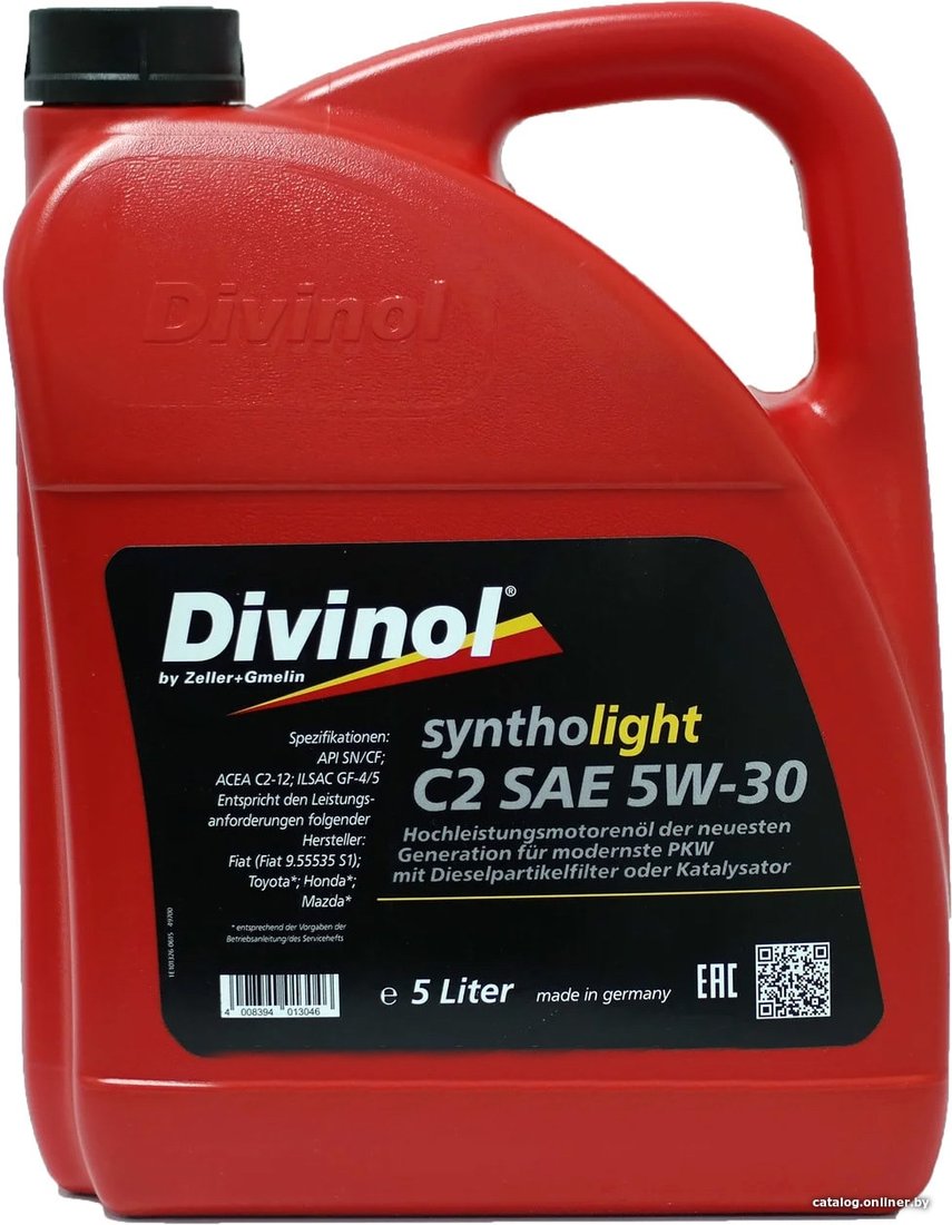 Моторное масло Divinol Syntholight C2 5W-30 5л