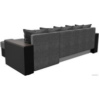 Угловой диван Лига диванов Дубай лайт правый 114197 (рогожка серый/экокожа черный)