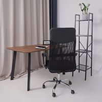 Офисное кресло AksHome Aria (ткань/сетка/экокожа, черный)