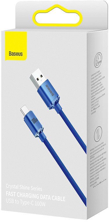 

Кабель Baseus Crystal Shine USB Type-A - USB Type-C (1.2 м, синий)