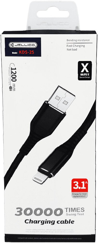 

Кабель Jellico KDS-25 USB Type-A - Lightning (1.2 м, черный)