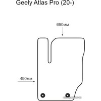 Коврик для салона авто Alicosta Geely Atlas Pro 20- (водитель, ЭВА 6-уг, черный)