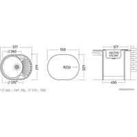 Кухонная мойка Ukinox Фаворит FAL577.447-GT8K 2L