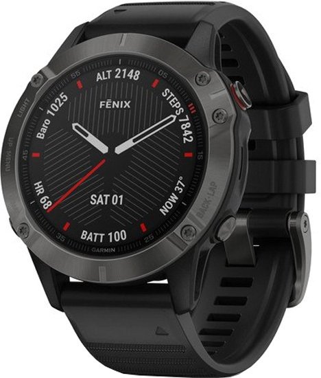 

Умные часы Garmin Fenix 6 Sapphire (серый/черный)