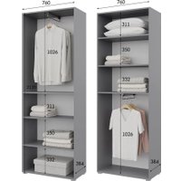 Шкаф распашной Горизонт Бонн 760 (серый графит)