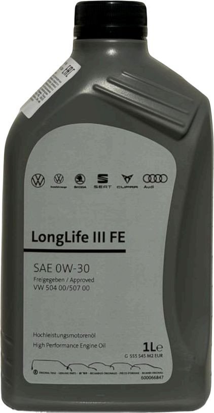 

Моторное масло AUDI/Volkswagen Longlife III FE 0W-30 1л GS55545M2