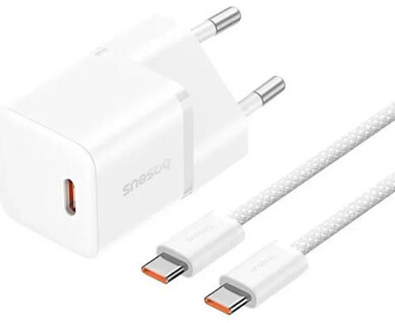 

Сетевое зарядное Baseus GaN5 Fast Charger (mini) 1C 20W USB Type-C (белый)