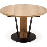 Кухонный стол Halmar Fanis okragly 120-160/120/78 (натуральный/черный)