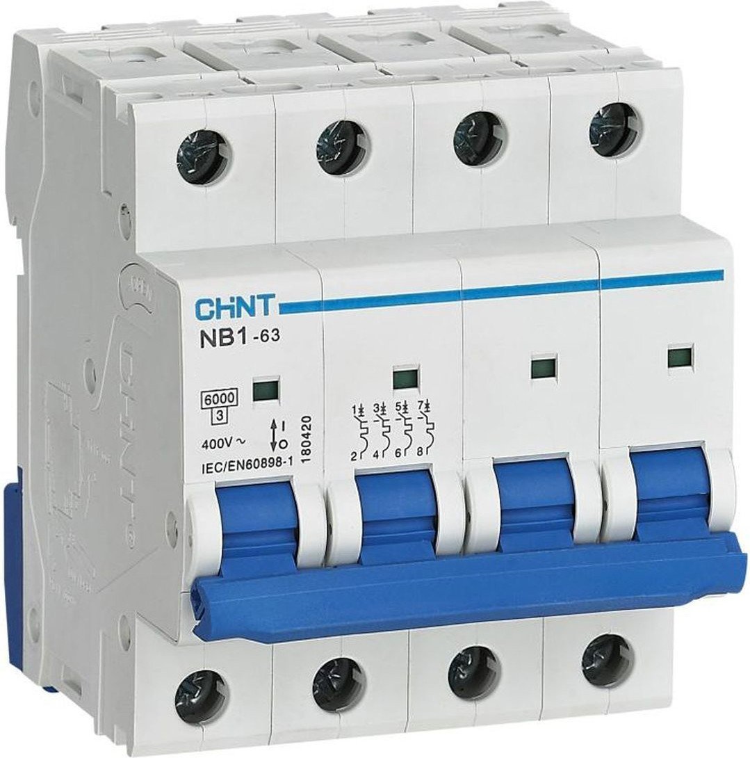 Выключатель автоматический Chint NB1-63 4P 02A 6кА C DB R 179743