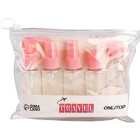 Набор флаконов для косметики Onlytop В чехле 7583959 (6шт, розовый/прозрачный)