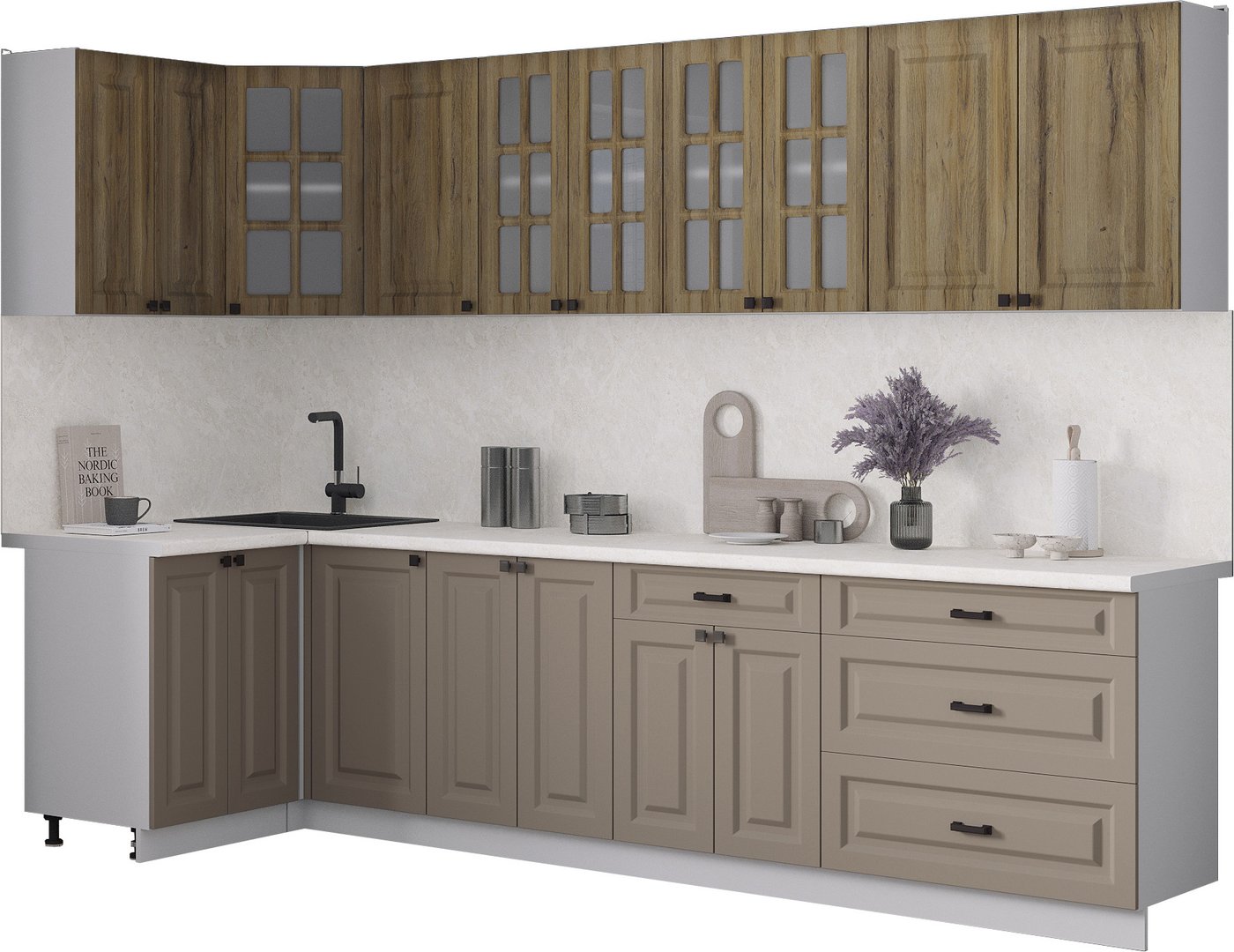 

Готовая кухня Интерлиния Мила Деко 1.2x3.0 (луна/дуб вотан/опал светлый)