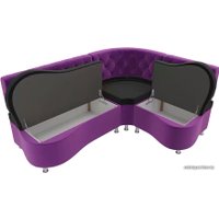 Угловой диван Лига диванов Вегас 105183 (правый, черный/фиолетовый)