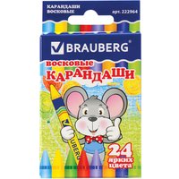 Восковые мелки BRAUBERG Пифагор 222964 (24 цв)