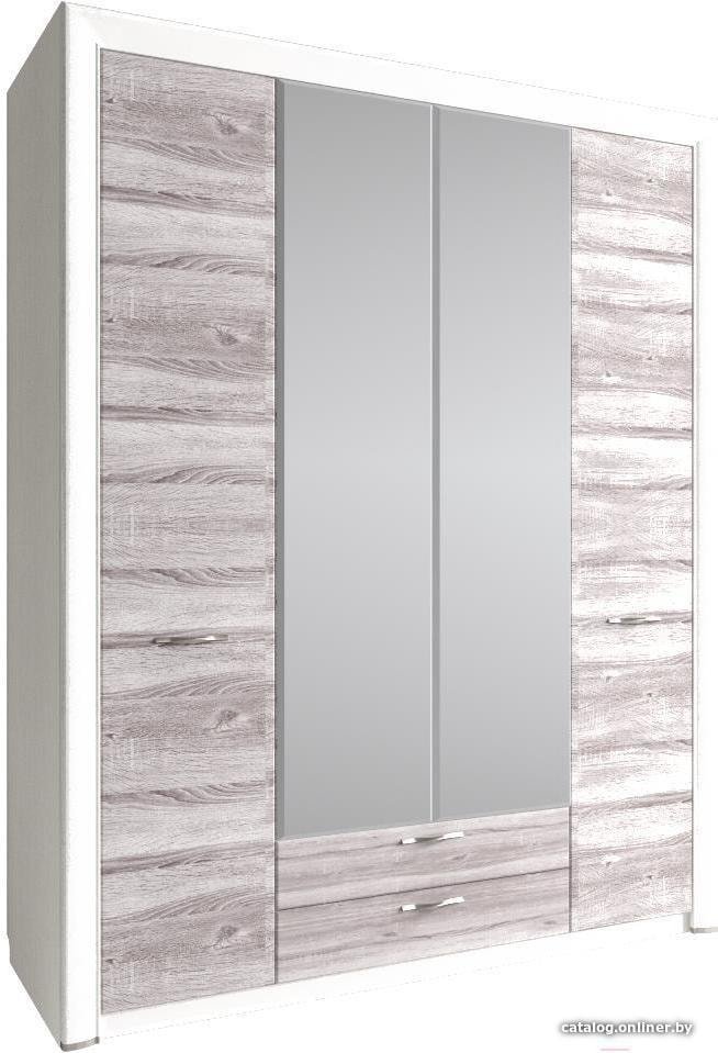 Шкаф распашной Anrex Olivia 4D2S Z Вудлайн Кремовый/Дуб Анкона