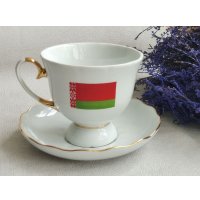 Чашка с блюдцем Добрушский фарфоровый завод Национальная флаг 4С1379Ф34