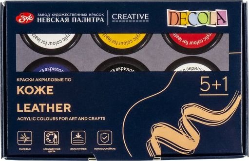 

Акриловые краски Невская палитра Декола 5 цв 20 мл + лак 261412141