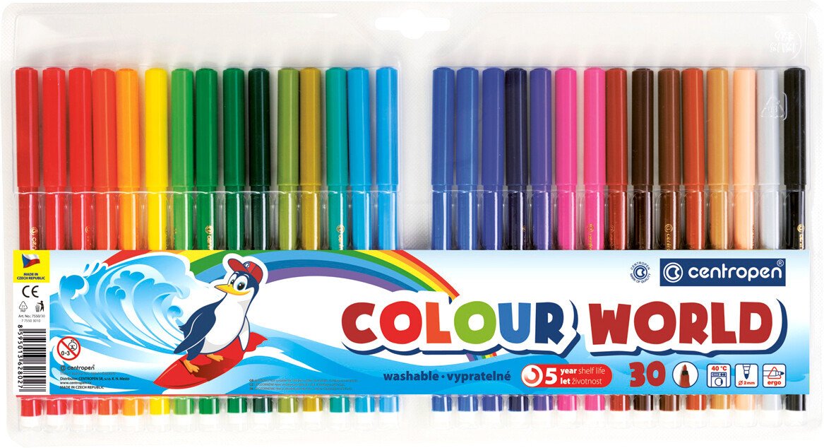 

Фломастеры Centropen Colour world tp 7550/30 (30 цв)