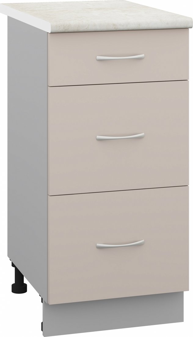 

Шкаф напольный Кортекс-мебель Корнелия Лира НШ40р3ш (капучино/королевский опал)