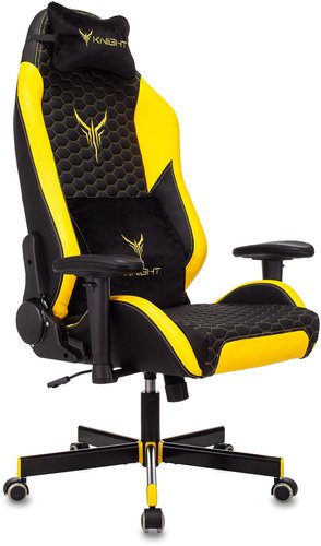 Игровое (геймерское) кресло Бюрократ Knight Neon (черный/желтый экокожа)
