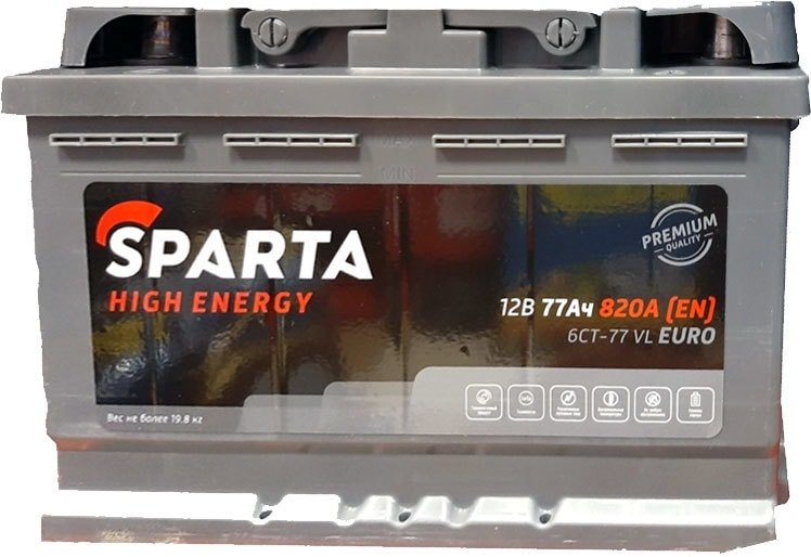 

Автомобильный аккумулятор Sparta High Energy 6CT-77 (77 А·ч)