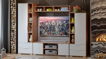 Горка Трия Хилтон №2 (дуб крафт золотой/белый матовый)