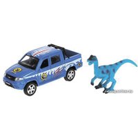 Пикап Технопарк UAZ Пикап с динозавром PICKUP-12SNOW-DINO