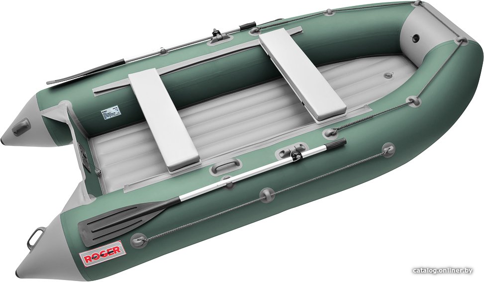 Моторная лодка Roger Boat Trofey 3300 (без киля, зеленый/серый)