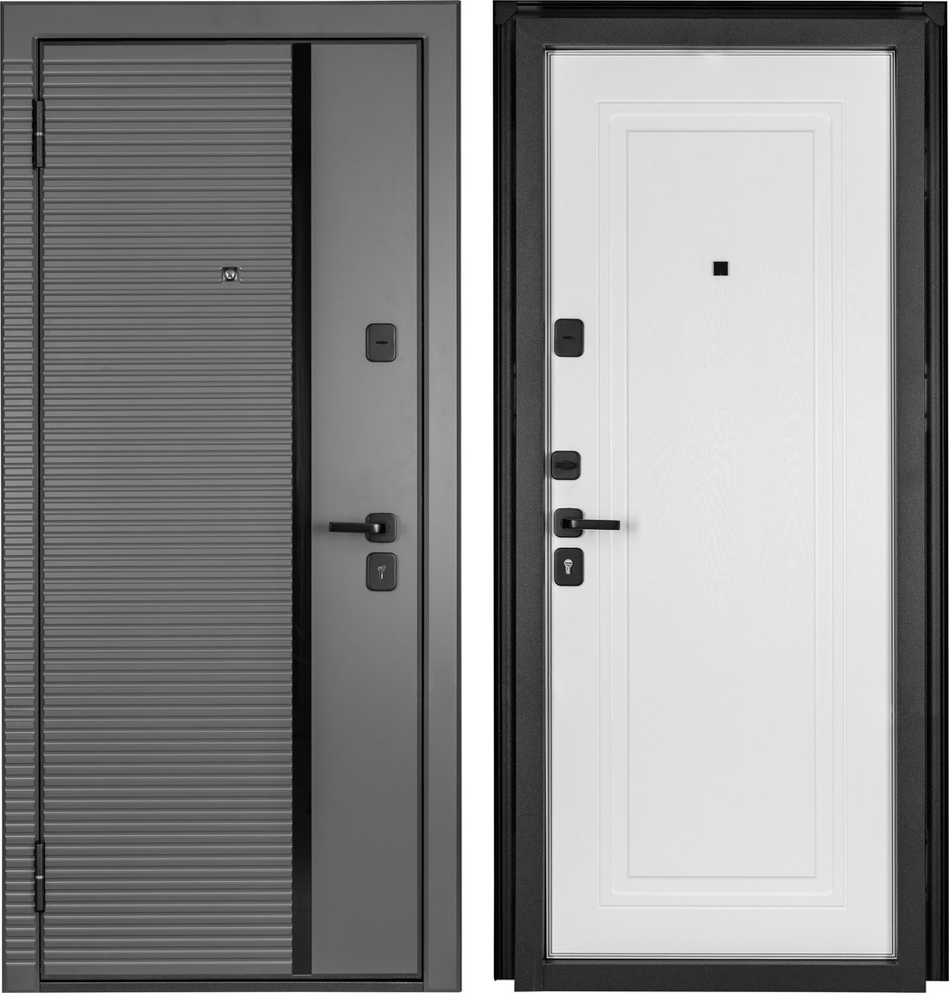 

Металлическая дверь Guard MG75 МДФ/МДФ 97х205 левая (серый/белый ясень)