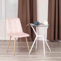 Стул TetChair Chilly mod. 7094-1 металл/вельвет (розовый/натуральный)