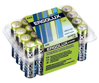 Батарейка Ergolux Alkaline LR03 (AAA) 24шт