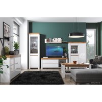 Шкаф-витрина Anrex Taurus 1V1D (белый глянец/дуб вотан)