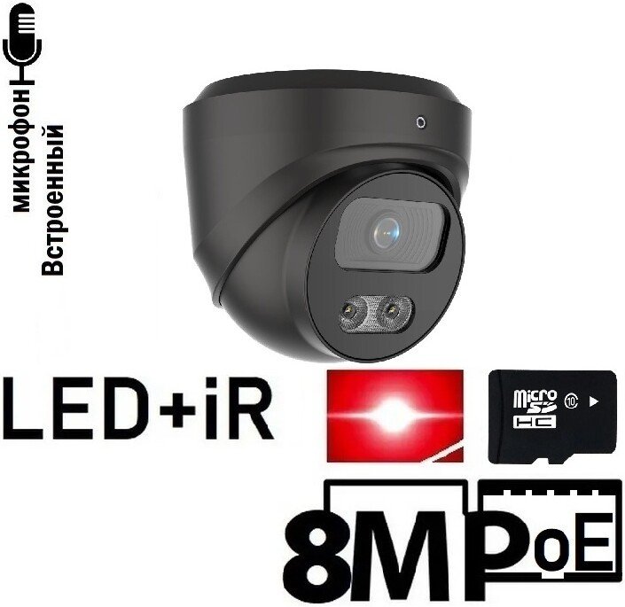 IP-камера Cantonk IPD-828LiSD Dark SD LED iR MiC (2.8 mm)