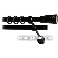 Карниз для штор Lm Decor Византия 066 2р гладкий 25/19мм (черный мат, 4м)