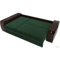 Угловой диван Лига диванов Майами 103017 (левый, велюр/экокожа, зеленый/коричневый)