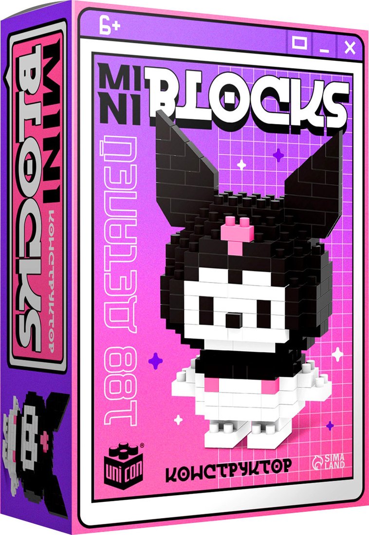 

Конструктор Unicon Mini Blocks. Темный кролик 1308-16 10620376 (188эл)