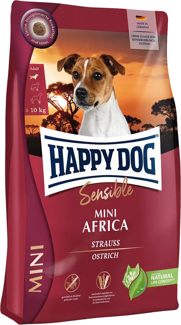 

Сухой корм для собак Happy Dog Sensible Mini Africa 800 г