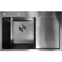 Кухонная мойка Stellar Decor S7850NB-L-D (нано черный)